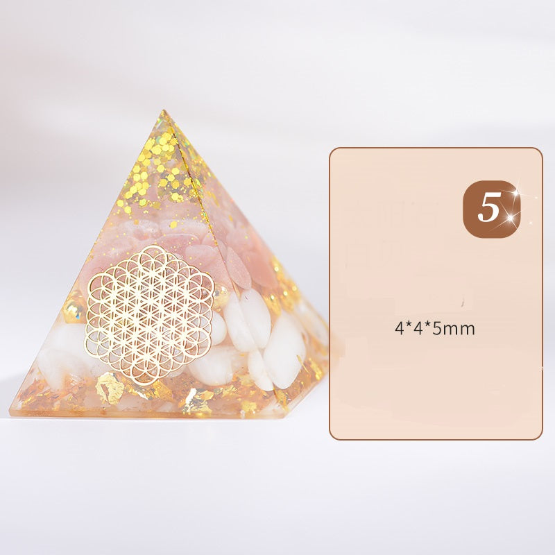 Orgone Pyramid EMF Protection Energy Generator Flower of Life Orgonite Pyramid