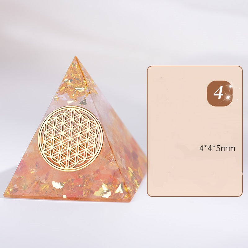 Orgone Pyramid EMF Protection Energy Generator Flower of Life Orgonite Pyramid