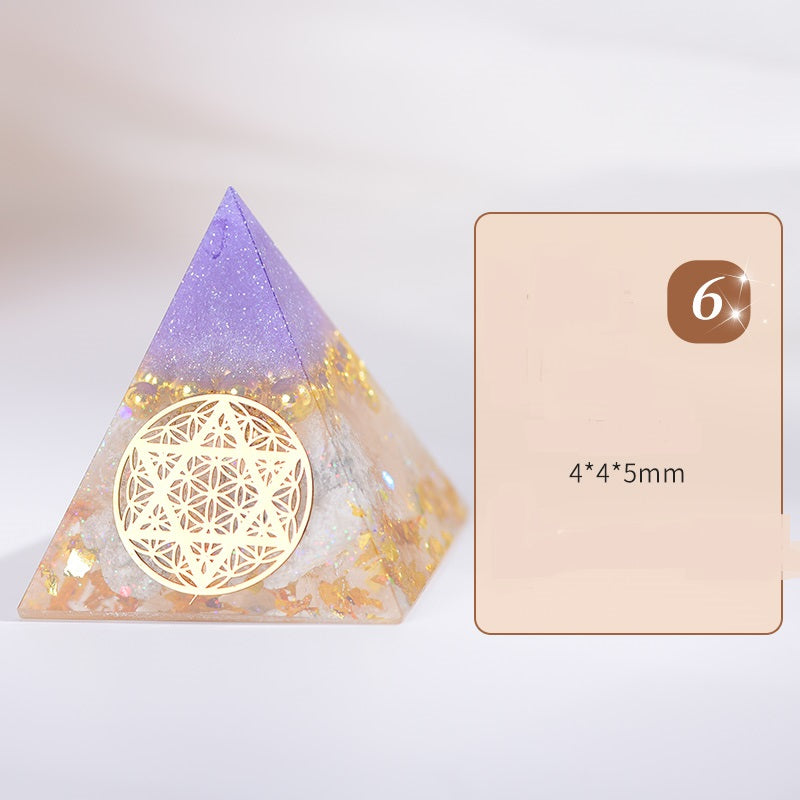 Orgone Pyramid EMF Protection Energy Generator Flower of Life Orgonite Pyramid