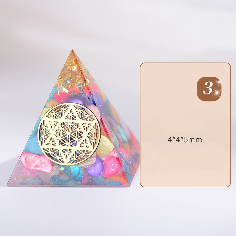 Orgone Pyramid EMF Protection Energy Generator Flower of Life Orgonite Pyramid